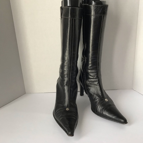 Armando Pollini Shoes - BLACK LEATHER BOOTS